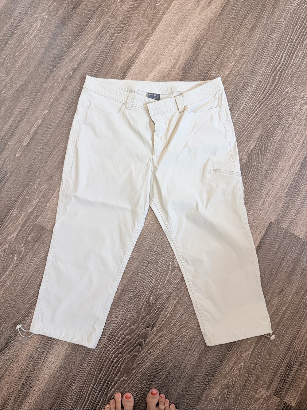 Eddie Bauer Cream Drawstring Hem Pants